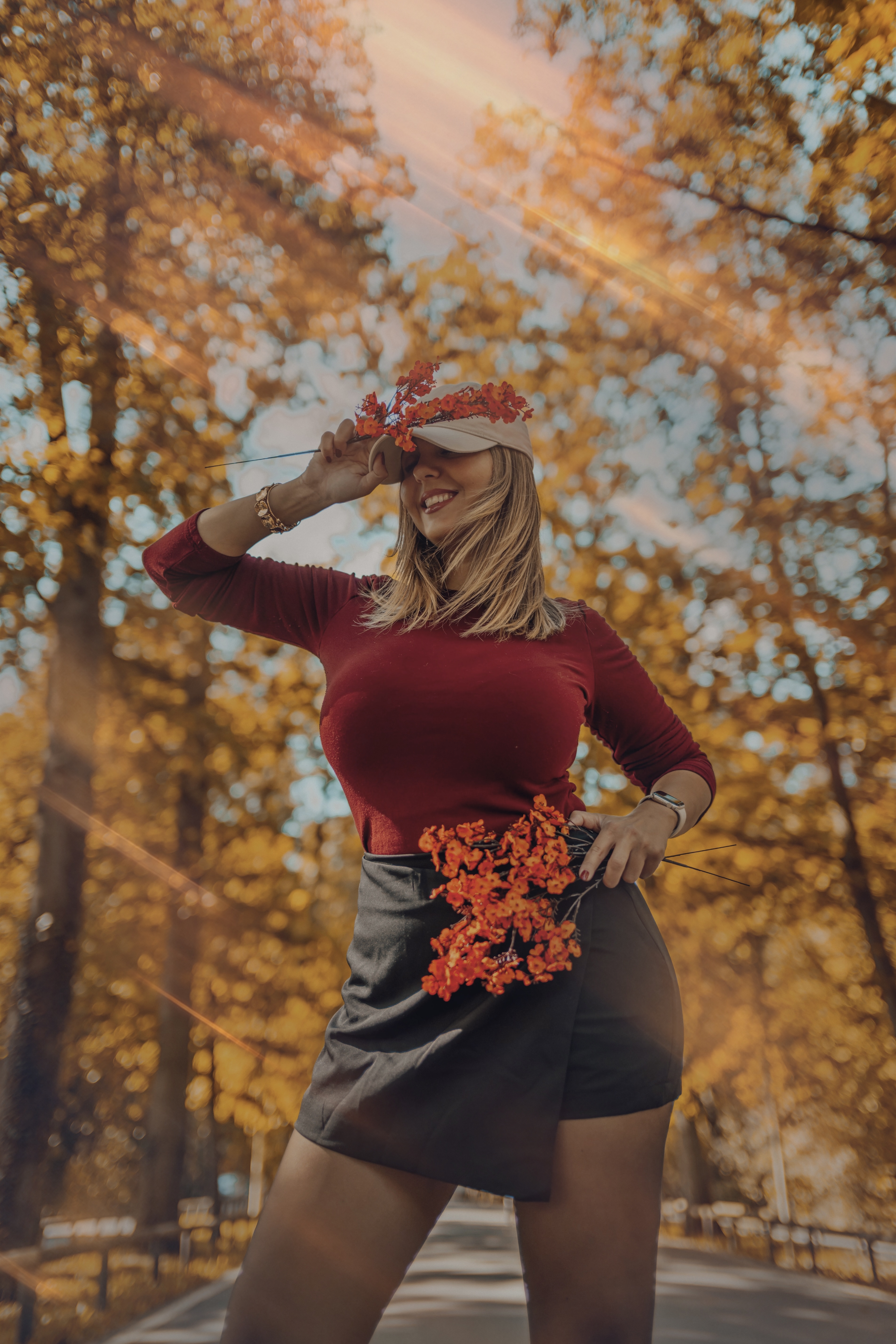 Autumn portrait with an EMRY flare effect