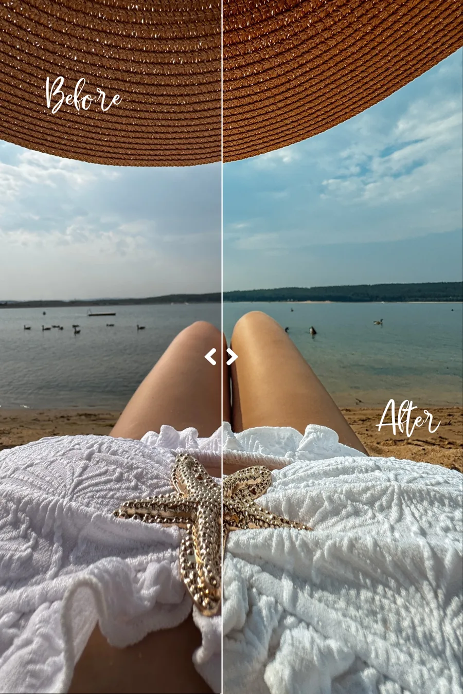 Summer preset before and after